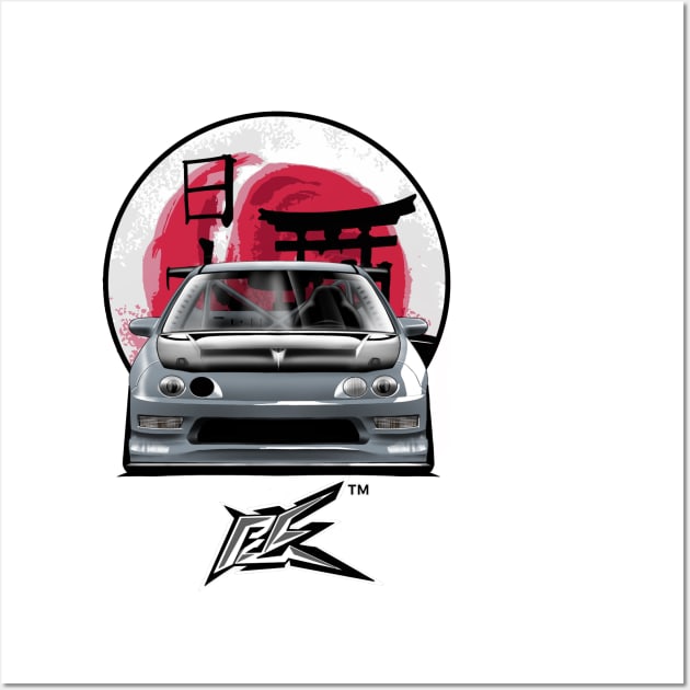 integra type r racecar lowered gray Wall Art by naquash